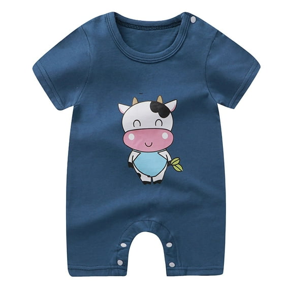 Gubotare Baby Boy Clothes Sets Baby Bodysuits Soft Short Sleeve Comfy One-Piece Gift Size 6-12 Months (Navy,6-12 Months)