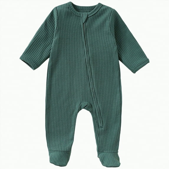 Gubotare Baby Boy Clothes Winter Newborn Baby Boys Romper One Piece Long Sleeve Bowtie Outfit Wear Suit 0 3 6 9 12 18 24 Months (Dark Green,6-9 Months)