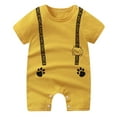 thumbnail image 1 of Gubotare Baby Boy Gifts Baby Boy Girl Outfit Short Sleeve Jumpsuit Rompers Romper Newborn Clothes Size 3-6 Months (Yellow,3-6 Months), 1 of 4