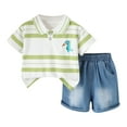 thumbnail image 1 of Gubotare Baby Boy Golf Outfits Toddler Baby Boy Summer Outfit Short Sleeve Embroidery Golf Cart Polo T-Shirt Shorts Hole in One Golf Birthday Clothes (Green,Size 12-18 Months), 1 of 4