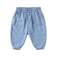 thumbnail image 1 of Gubotare Baby Boy Jeans Toddler & Big Child Wide-Leg Cargo Jeans, 18M-14T Ribbed Waist Denim Pants Size 12 18 Months (Light Blue,12-18 Months), 1 of 7
