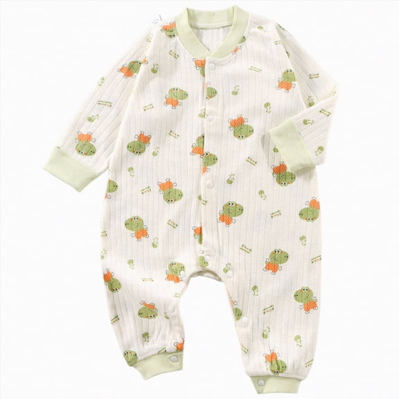 Gubotare Baby Boy Newborn Clothes Baby Boy Zipper Romper Long Sleeve Baby Pajamas with Mitten Cuffs 0 3 6 9 12 18 24 Months (Light Green,3-6 Months)
