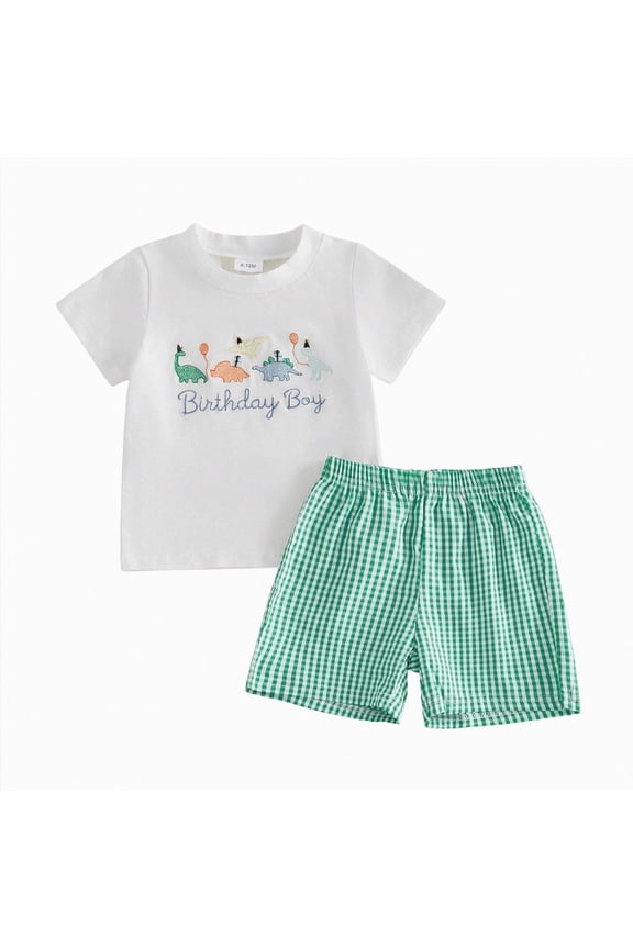 Baby Boy Outfits Formal Baby Boy Outfit Short Sleeve T-Shirt and Shorts Toddler Two-Piece Clothes Set 3 6 9 12 18 24 Months 2T 3T 4T 5T,White