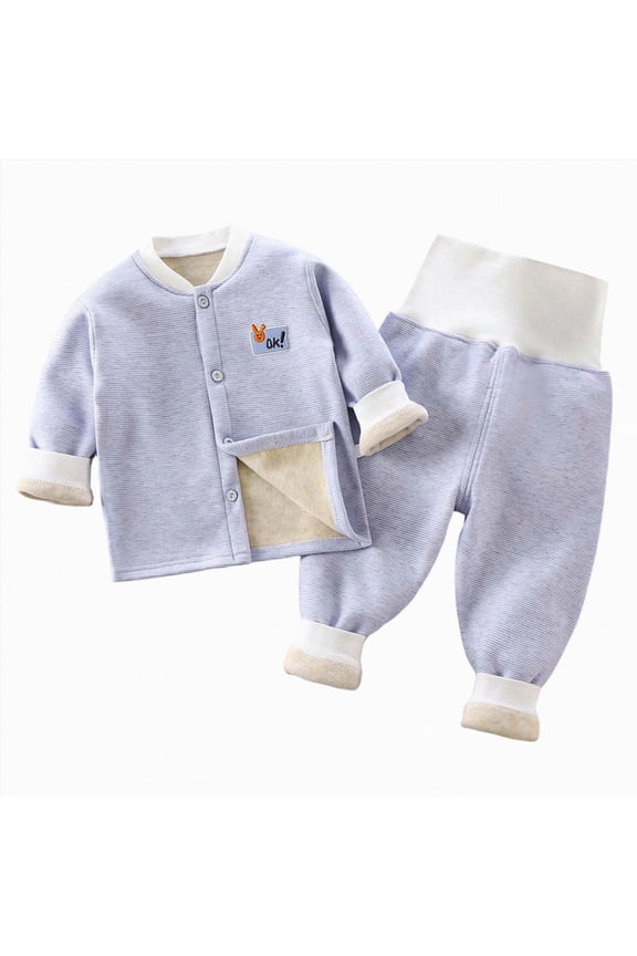 Baby Boy Outfits Newborn Sets Baby Boy New in Town Long Sleeve Romper Long Pants Set 2Pcs Newborn Fall Winter Clothes 3 6 Months (Blue,3-6 Months)