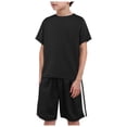 thumbnail image 1 of Gubotare Baby Boy Outfits Summer Solid Color Toddler Baby Boy Summer Outfits Clothes Shirt and Short Set for Boys 2-Piece (Black,Size 6-7 Years), 1 of 6