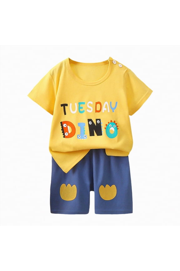 Baby Boy Outfits Summer Toddler Baby Boy Clothes Little Dude Shirt Summer Spring Shorts Set Cute Mama Daddy Boy Outfit 2T 3T (Yellow,2-3 Years)