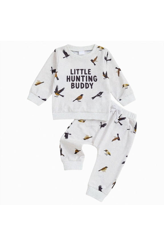 Baby Boy Outfits Winter Newborn Baby Boy New in Town Long Sleeve Romper Long Pants Set 2Pcs Newborn Fall Winter Clothes 12 18 Months (White,12-18 Months)