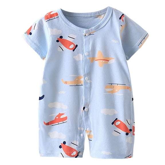 Gubotare Baby Boy'S Clothing Baby Boys Bodysuit, Short Sleeve One Piece Bodysuits Size 0-6 Months (Sky Blue,0-6 Months)