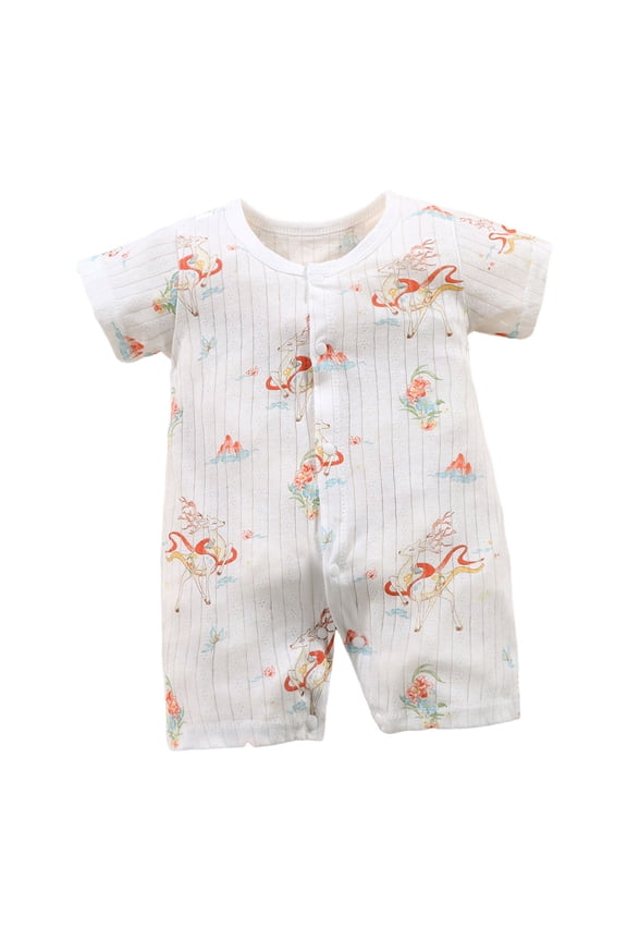 Baby Boy Summer Clothes Baby Cute design Bodysuit Short Sleeve One-Piece Baby Clothes for Boys Size 6-12 Months (Brick Red,6-12 Months)