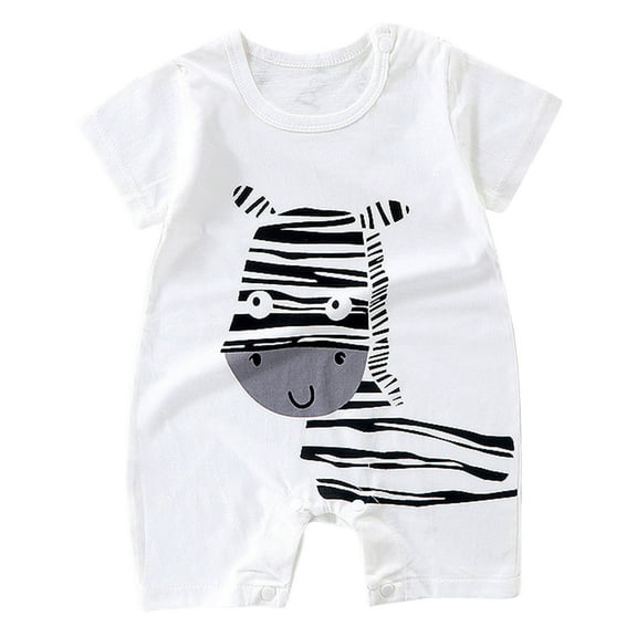 Gubotare Baby Boy Summer Clothes Unisex-Baby Short Sleeve Romper Bodysuits Size 12-18 Months (White,12-18 Months)