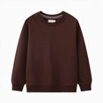 thumbnail image 1 of Gubotare Baby Boy Sweatshirt Crewneck Toddler Baby Boy Girl Sweatshirts Long Sleeve Crewneck Pullover Kids Fall Winter Clothes 5T (Coffee,5 Years), 1 of 4