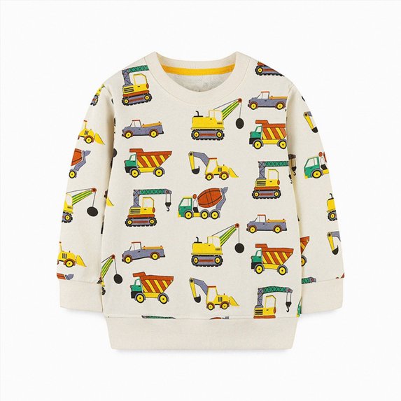 Gubotare Baby Boy Sweatshirts Boys' Sweatshirt Kids' Fleece Long Sleeve Crewneck Pullover Youth Pullover Sweatshirt for Boys 1T 2T (Yellow,1-2 Years)