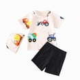thumbnail image 1 of Gubotare Baby Boy Swim Set Toddler Baby Boy Two Piece Swimsuit Set Short Sleeve Rashguard Swimwear Bathing Suit Sunsuit Beachwear 1T 2T (Beige,1-2 Years), 1 of 5