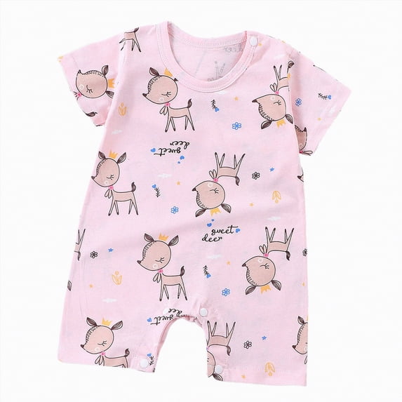Gubotare Baby Boy Unisex-Baby Sleeveless and Short-Sleeve Romper 0 3 6 9 12 18 24 Months (Pink,18-24 Months)