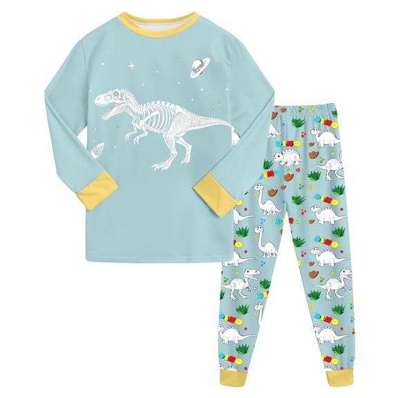 Gubotare Baby Boys' Pajama Sets Boys and Toddlers' Snug-Fit Cotton Pajamas Size 6-7 Years (Light Blue,6-7 Years)