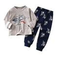 thumbnail image 1 of Gubotare Baby Boys' Pajama Sets Toddler Boys Pajamas 2 Piece Pjs Set Long Sleeve Top & Pants Kids Pajama Clothes Sets Winter Sleepwear Size 3 6 Months (Black,3-6 Months), 1 of 5