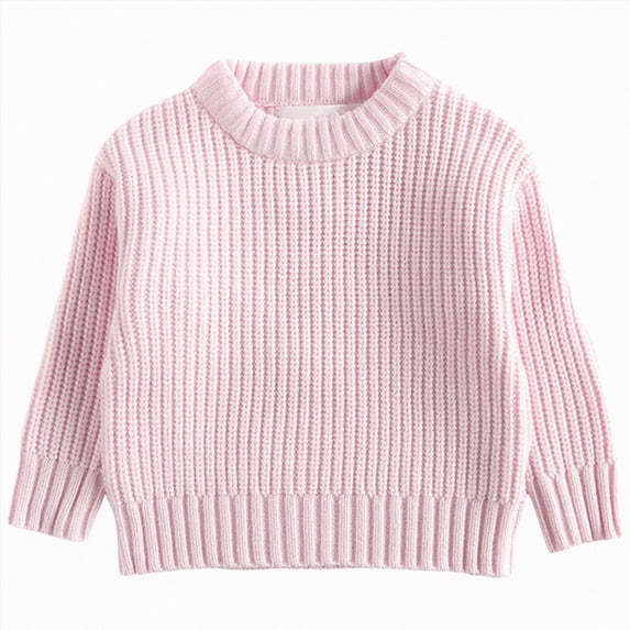 Gubotare Baby Boys Sweater Toddler Baby Cable Knit Sweater for Boys Long Sleeve Crewneck Cotton Pullover Sweatshirt Fall Winter 3T 4T (Light Pink,3-4 Years)