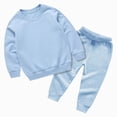 thumbnail image 1 of Gubotare Baby Boys Sweatsuit Set Organic Cotton Toddler Boys Clothes Fall Outfits 2 Piece Top and Pants Clothing Sets Sky Blue,Size 18-24 Months, 1 of 6