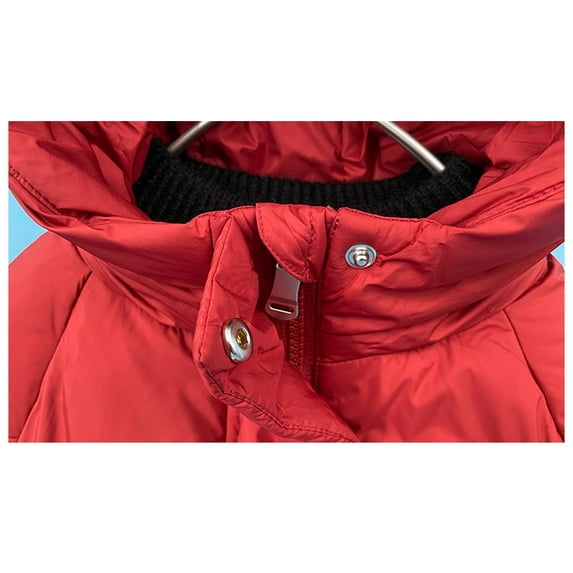 Gubotare Baby Boys Winter Coats Toddler Kids Baby Boys Girls Winter Warm Solid Coats Ears Hooded Padded Jacket Outwear,Red 4-5 Years