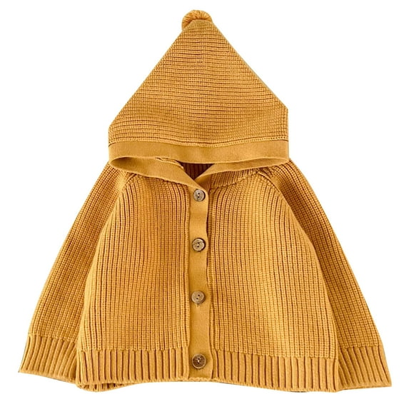 Gubotare Baby Cardigan Girls Cropped Cardigan Sweaters Long Sleeve Cable Knit Button Front Sweater Size 12 18 Months (Yellow,12-18 Months)