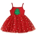 thumbnail image 1 of Gubotare Baby Christmas Dress Girl Girls Ruffle Trim Dress Print and Solid Color A-line Swing Flared Belted Casual Party Dress with Zipper Size 6 12 Months(Red,6-12 Months), 1 of 8
