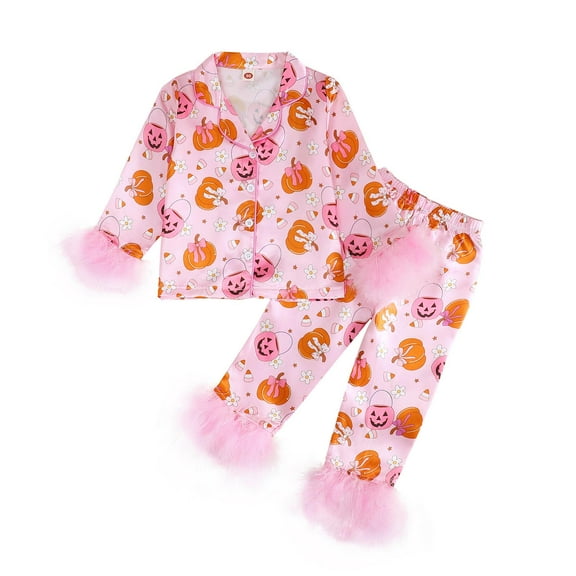 Gubotare Baby Christmas Pajamas Girl Baby Boy Girl Pajamas Christmas Red Plaid Print Long Sleeve Lapel Collar Button Down Top Shirt Pants Nightwear Size 12 18 Months (Pink,12-18 Months)