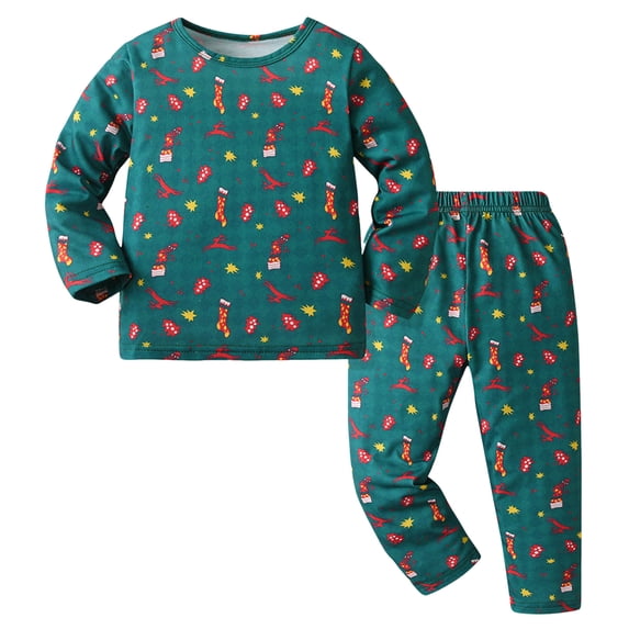 Gubotare Baby Christmas Pajamas Girl Kids Unisex Girls & Boys Soft Comfy Sleepwear Pajamas 2pcs Set Size 1t 2t (Green,1-2 Years)