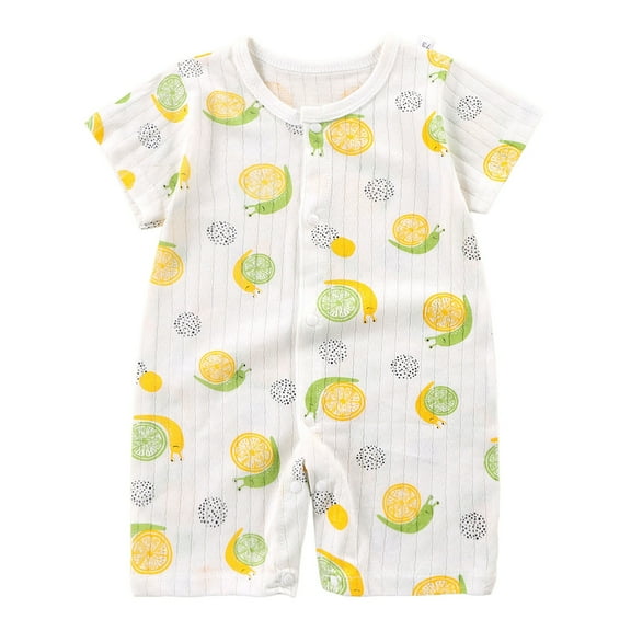 Gubotare Baby Clothes Boy Baby Unisex Baby Bodysuits Short Sleeve One-pieces Bodysuit Size 0-6 Months (Light Yellow,0-6 Months)