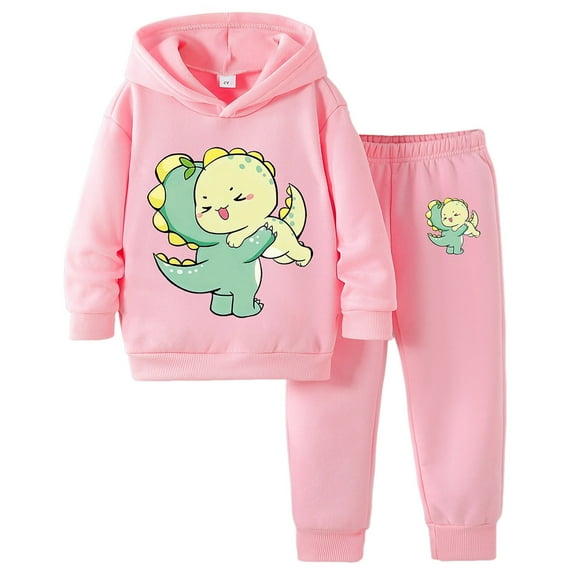 Gubotare Baby Clothes Boy Cute Boys’ Sweatsuit Set - 2 Piece Fleece Pullover Hoodie and Jogger Sweatpants 5T 6T (Pink,5-6 Years)