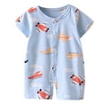 thumbnail image 1 of Gubotare Baby Clothes Boy Summer Baby Boy Girl Short Sleeve Rompers Comfy Summer Jumpsuit Size 6-12 Months (Sky Blue,6-12 Months), 1 of 4