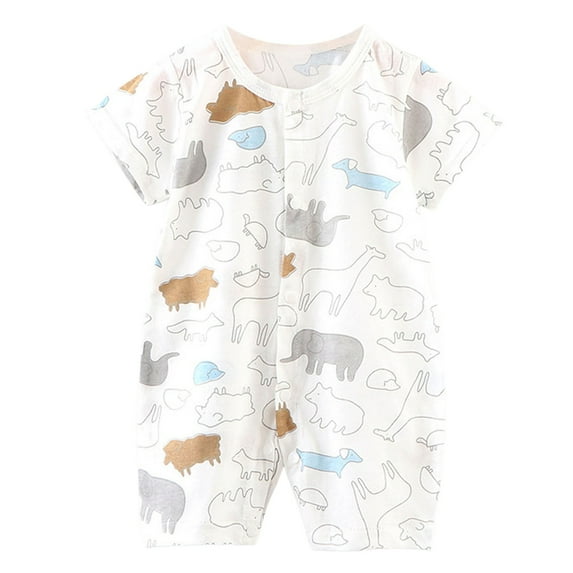 Gubotare Baby Clothes Boy Summer Baby Boys Bodysuit, Short Sleeve One Piece Bodysuits Size 12-18 Months (White,12-18 Months)