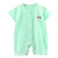 thumbnail image 1 of Gubotare Baby Clothes Boy Unisex Baby Boy Girl Clothes Summer Oversized Romper Toddler Baby Plain Short Sleeve Jumpsuit Size 12-18 Months (Green,12-18 Months), 1 of 4