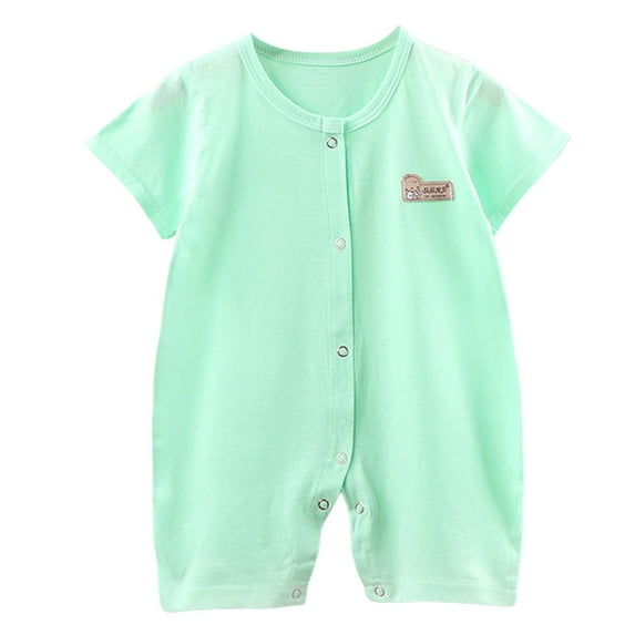 Gubotare Baby Clothes Boy Unisex Baby Boy Girl Clothes Summer Oversized Romper Toddler Baby Plain Short Sleeve Jumpsuit Size 12-18 Months (Green,12-18 Months)