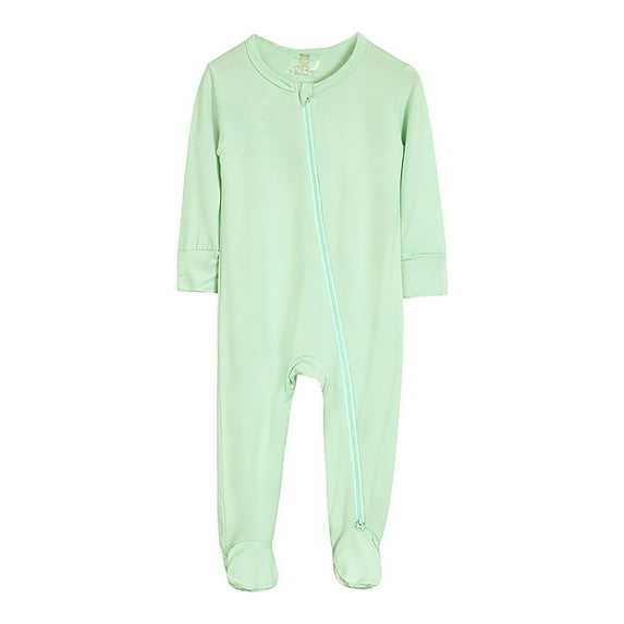 Gubotare Baby Clothes Boys Pajamas Baby One-Piece Footies Watercolor Bodysuit Rompers Zipper for Boys Girls 0 3 6 9 12 18 24 Months (Light Green,12-18 Months)