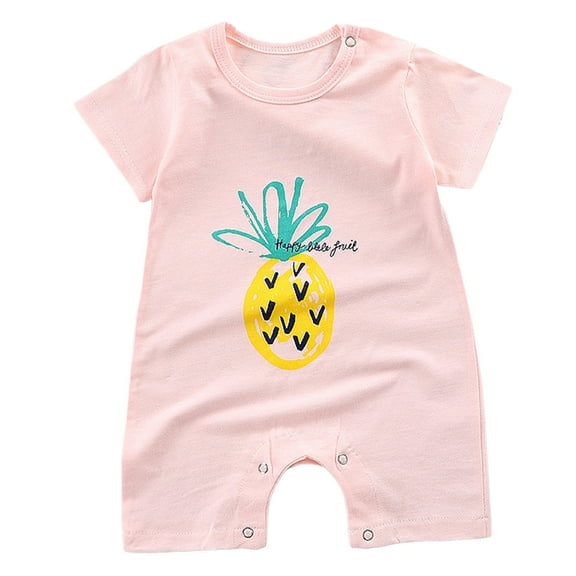 Gubotare Baby Clothes Unisex Funny Baby Boys or Girls Pajamas Short Sleeve Romper Jumpsuits Sleep and Play Size 12-18 Months (Pink,12-18 Months)