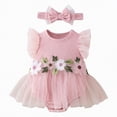 thumbnail image 1 of Gubotare Baby Clothes for Girls Newborn Baby Girls Romper Jumpsuit Infant Girl Summer 0 3 6 9 12 18 24 Months (Pink,1-3 Months), 1 of 5