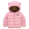thumbnail image 1 of Gubotare Baby Coat Toddler Girls Boys Down Jacket Baby Down Coat Hoods Warm Windproof Cute Lightweight Packable Down Jacket for Little Kid Size 12 18 Months (Pink,12-18 Months), 1 of 4