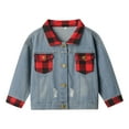 thumbnail image 1 of Gubotare Baby Denim Jackets Boys Baby Boys Girls Denim Jacket Kids Toddler Button Down Jeans Jacket Top Coat Outerwear Size 12 18 Months (Red,12-18 Months), 1 of 9