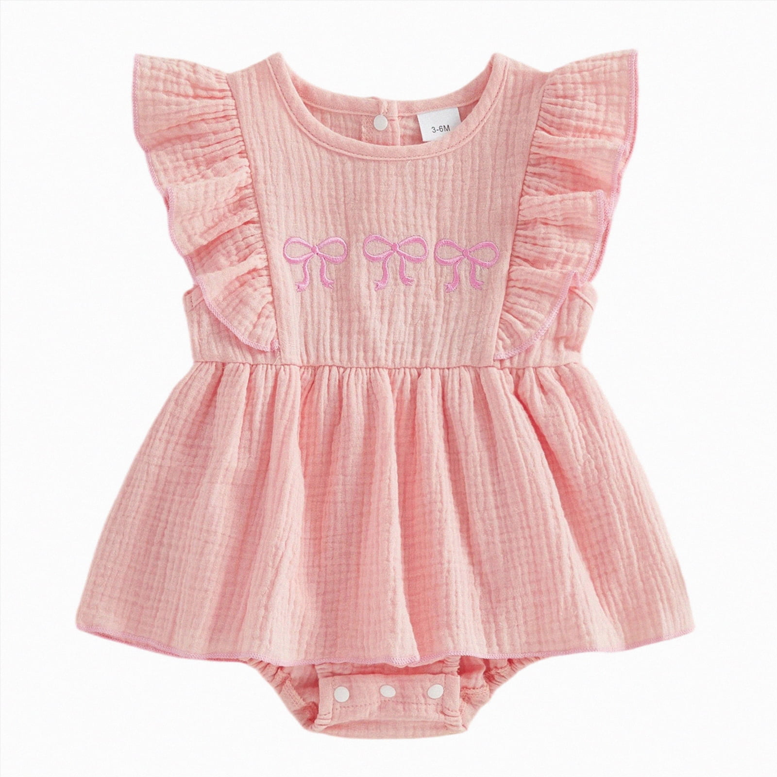 Gubotare Baby Dress Baby Girls Romper Newborn Cartoon Print Short Sleeve Romper Summer Clothes 0 3 6 9 12 18 24 Months (Red,0-3 Months)