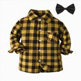 thumbnail image 1 of Gubotare Baby Flannel Shirt Toddler Boys Shirt Jacket Plaid Long Sleeve Kids Lapel Button Tops Outwear Breathable Fashion 2T 3T, 1 of 4