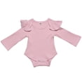 thumbnail image 1 of Gubotare Baby Girl Bodysuit Baby Girl Outfit Plaid Bubble Bodysuit Bodysuit Embroidery Jumpsuit Cute Fall Winter Clothes 0 3 6 9 12 18 24 Months (Pink,3-6 Months), 1 of 5