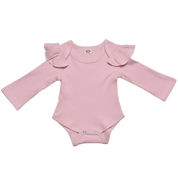 Gubotare Baby Girl Bodysuit Baby Girl Outfit Plaid Bubble Bodysuit Bodysuit Embroidery Jumpsuit Cute Fall Winter Clothes 0 3 6 9 12 18 24 Months (Pink,3-6 Months)