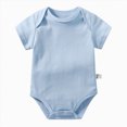 thumbnail image 1 of Gubotare Baby Girl Bodysuit Baby-Girls One-Pack Short Sleeve Shoulder Bodysuits for Baby Girls 0 3 6 9 12 18 24 Months (Light Blue,3-6 Months), 1 of 9