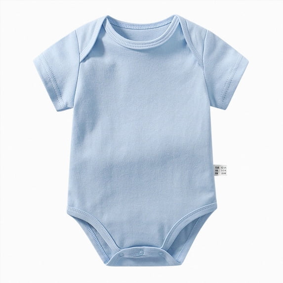 Gubotare Baby Girl Bodysuit Baby-Girls One-Pack Short Sleeve Shoulder Bodysuits for Baby Girls 0 3 6 9 12 18 24 Months (Light Blue,3-6 Months)