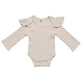 thumbnail image 1 of Gubotare Baby Girl Bodysuit Long Sleeve Baby Girls Romper Funny Bodysuit Outfit 0 3 6 9 12 18 24 Months (Beige,0-3 Months), 1 of 5