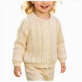 thumbnail image 1 of Gubotare Baby Girl Cardigan Sweaters Girls Classic Knit Cardigan Sweater Crewneck Button Front Outerwear Kids Toddler Girls 2T 3T (Beige,2-3 Years), 1 of 9