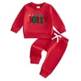thumbnail image 1 of Gubotare Baby Girl Christmas Outfits Girls Long Sleeve 2 Piece Outfits Graphic Sweatshirt and Sweatpants Set 2T 3T (Red,2-3 Years), 1 of 9
