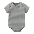 thumbnail image 1 of Gubotare Baby Girl Clothes Bodysuit Baby Girl Short Sleeve Bodysuit Bodysuit Casual 0 3 6 9 12 18 24 Months (Grey,Size 9-12 Months), 1 of 3