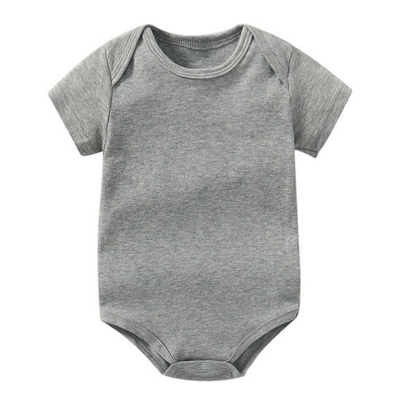 Gubotare Baby Girl Clothes Bodysuit Baby Girl Short Sleeve Bodysuit Bodysuit Casual 0 3 6 9 12 18 24 Months (Grey,Size 9-12 Months)