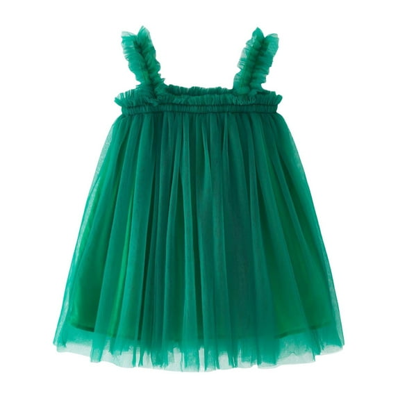 Gubotare Baby Girl Dresses Toddler Baby Girl Sleeveless Dress Princess Tulle Dresses Summer Outfit for Cake Smash Birthday Gift (Green,Size 3-4 Years)